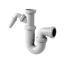 Sifon kunststof telescopisch 1 1/2" x 40 mm met machineaansluiting wit