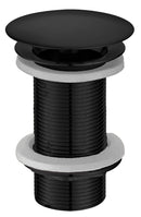 UniMatch open afvoerplug verlengd 5/4" mat zwart
