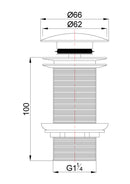 UniMatch clickwaste afvoerplug verlengd 5/4" glans wit