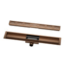 Wiesbaden douchegoot met flens en rooster 80 x 7 cm geborsteld brons koper