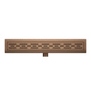 Douchegoot met flens en rooster 100 x 7 cm geborsteld brons koper