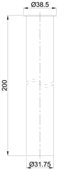 UniMatch siphon extension tube 20 cm with collar brushed brass PVD