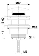 UniMatch clickwaste afvoerplug 5/4" gunmetal