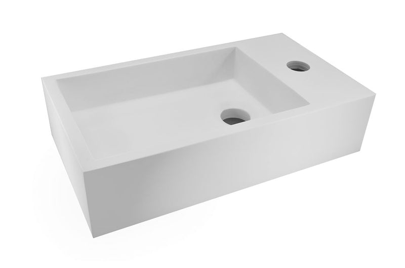 Lotte fontein rechts 40 x 22 x 10 cm solid surface mat wit