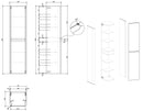 Novira kolomkast afgeronde hoeken 160 x 40 x 35 cm mat zand