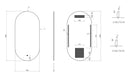 Miroir ovale Lumia avec LED, dimmable et chauffant miroir 50 x 100 cm