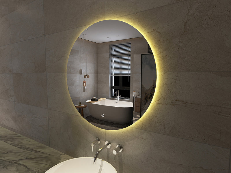 Giro spiegel rond met LED