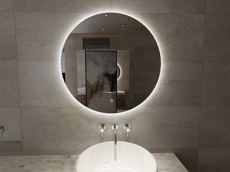 Giro spiegel rond met LED