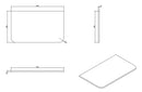 Novira topblad afgeronde hoeken 80 x 48 cm mat wit