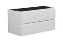 Novira onderkast afgeronde hoeken met 2 laden 1 uitsparing 100 x 48 cm mat wit