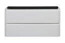 Novira onderkast afgeronde hoeken met 2 laden 1 uitsparing 100 x 48 cm mat wit