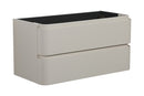 Novira onderkast afgeronde hoeken met 2 laden 1 uitsparing 100 x 48 cm mat zand