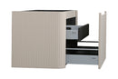 Sulora onderkast afgeronde hoeken geribbeld met 1 lade 1 uitsparing 100 x 48 cm mat beige