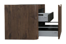 Sulora onderkast afgeronde hoeken geribbeld met 1 lade 1 uitsparing 80 x 48 cm bruin eiken