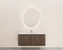 Sulora onderkast afgeronde hoeken geribbeld met 1 lade 1 uitsparing 120 x 48 cm bruin eiken