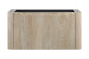 Sulora onderkast afgeronde hoeken geribbeld met 1 lade 1 uitsparing 80 x 48 cm licht eiken
