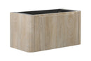 Sulora onderkast afgeronde hoeken geribbeld met 1 lade 1 uitsparing 100 x 48 cm licht eiken