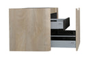 Sulora onderkast afgeronde hoeken geribbeld met 1 lade 1 uitsparing 120 x 48 cm licht eiken
