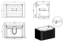 Sulora onderkast afgeronde hoeken geribbeld met 1 lade 1 uitsparing 80 x 48 cm mat zwart