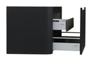 Sulora onderkast afgeronde hoeken geribbeld met 1 lade 1 uitsparing 120 x 48 cm mat zwart