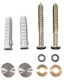 Schroevenset voor ophangbeugel 2 stuks geborsteld staal