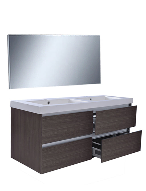 Vision meubelset (incl. spiegel) 120 cm houtnerf grijs