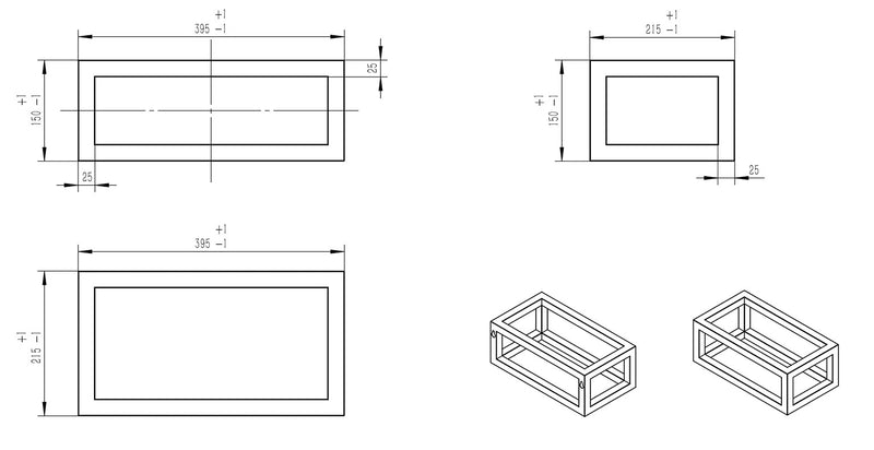 Nick frame voor fontein 395 x 150 x 215 mm mat wit