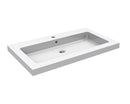 Kera wastafel enkel met 1 kraangat 60x46x5 cm keramiek glans wit