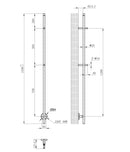 Callista elektrische staafhanddoekradiator 60 Watt 150 cm geborsteld messing PVD