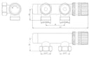 Thermostatisch onderblok haaks links 3/4" chroom