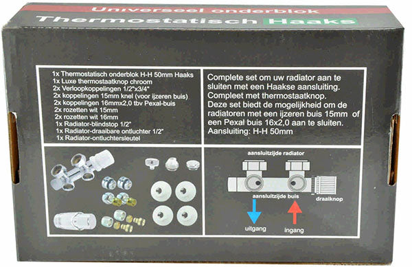 set onderblok compl. haaks (links) 16x2