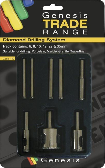 Genesis 6-piece Professional Diamond Hole Saw set