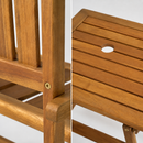 Garden Bench Loveseat Set 2 Persons Acacia Wood With Table Parasol Hole Foldable 141x61x87 cm