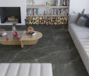 Quasar Black Floor Tile 60x120 cm Rectangle – Matte Porcelain Frost-resistant – Deep Black Marble Look