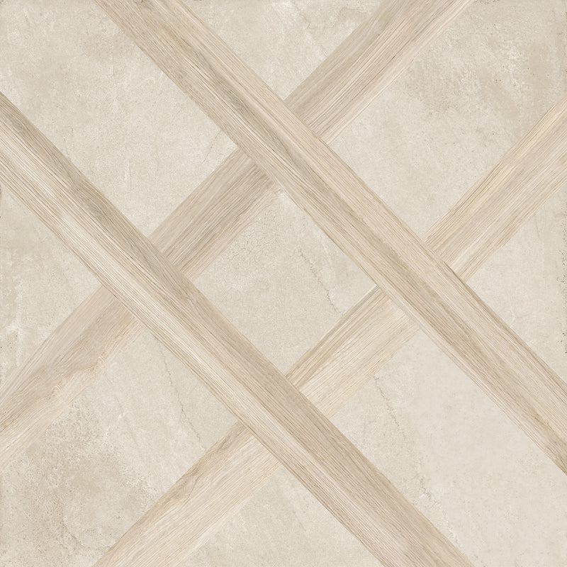 Floor tile Flora marble 600 bone dec grip ret. 60 x 60 cm