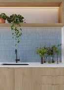 Carrelage mural Deco Lingot Bleu 32x62,5 cm Rectangle - Porcelaine Semi-brillante - Teinte Bleu Riche