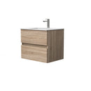 Bathroom furniture set Cancun 60 Oak - 2 Drawers with sink and mirror by Futurbath