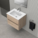 Bathroom furniture set Cancun 60 Oak - 2 Drawers with sink and mirror by Futurbath
