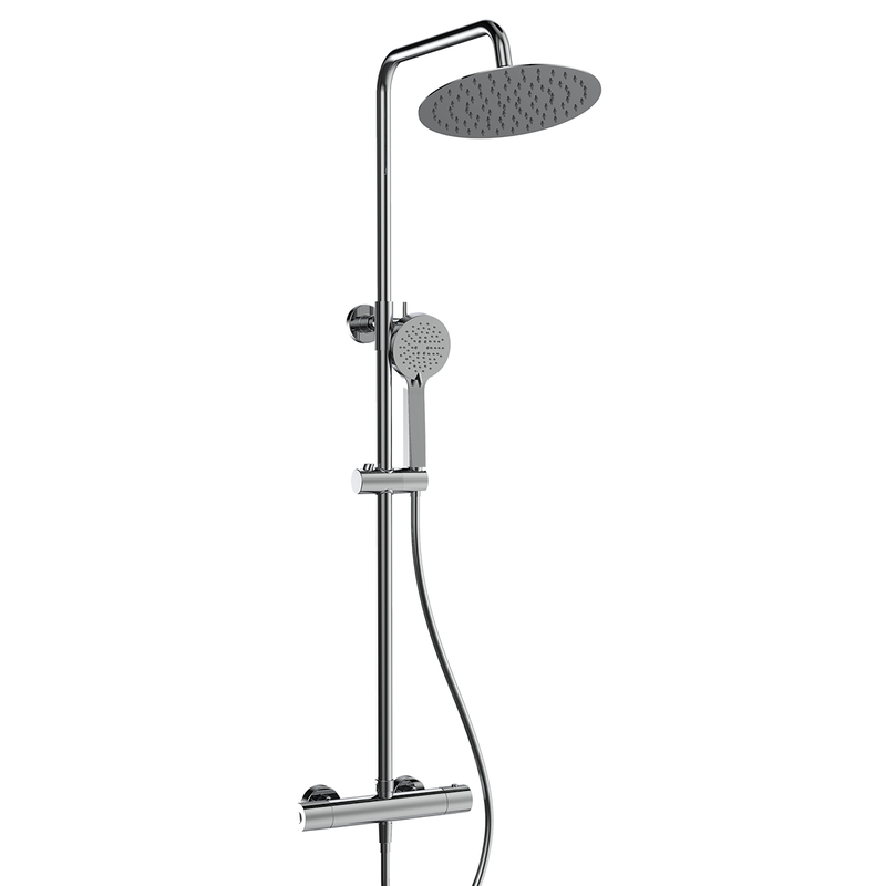 Rondo rain shower set by Futurbath thermost. chrome 250mm