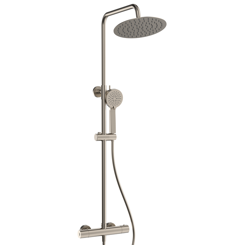 Ensemble de douche à effet pluie Rondo de Futurbath thermost. né nickel 250mm