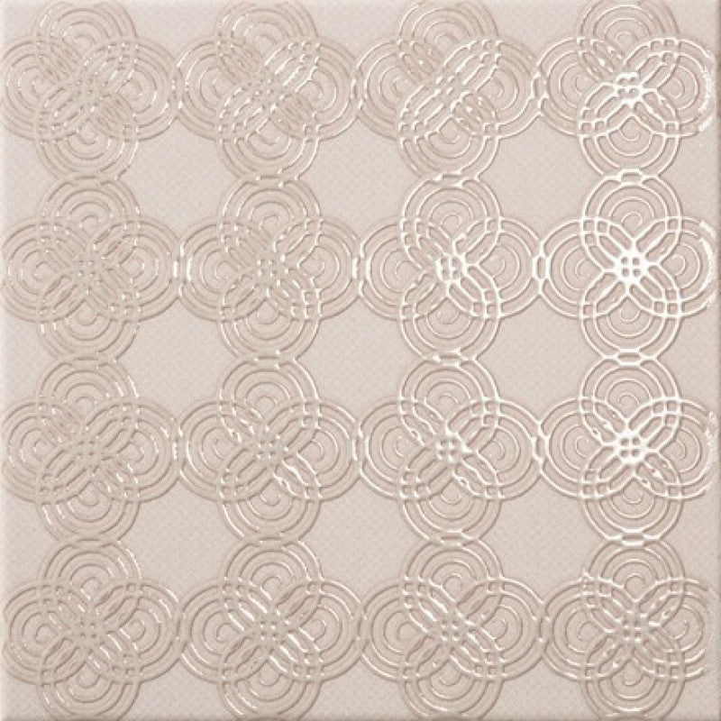 Carrelage mural Emuna cercle décor rose 22,5 x 22,5 cm