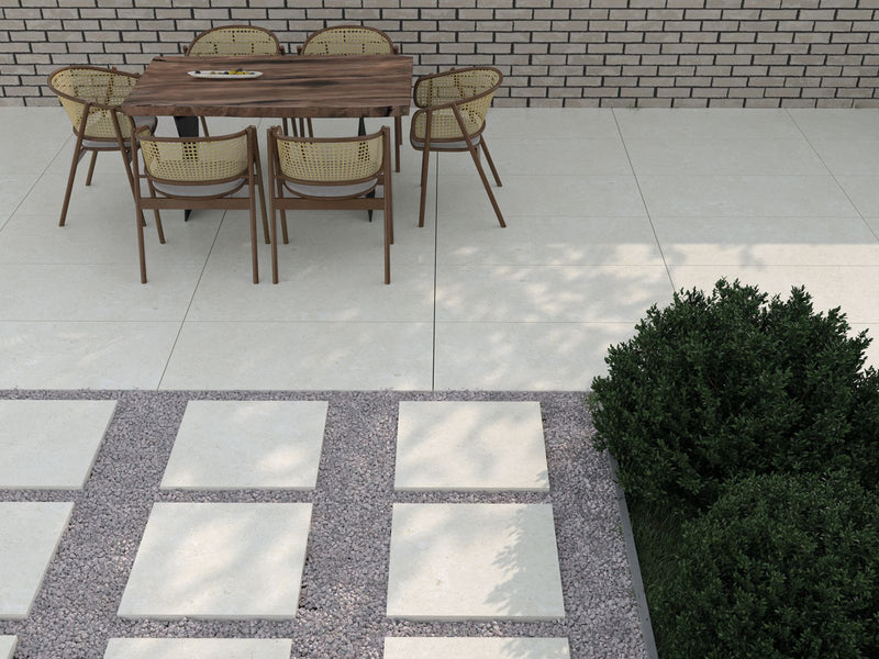 Carrelage terrasse Travetin beige, 60 x 60 x 2 cm rectifié