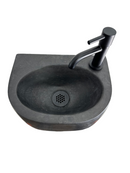 Complete Fountain Set Gustav Hardstone with Matt Black Tap and Drain Set by L'Aqua®