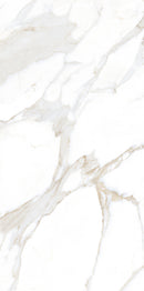 Vloertegel Calacatta Jade Wit 60x120 cm Rechthoek – Porselein Hoogglans Gerectificeerd – Marmerlook met Grijze Adering