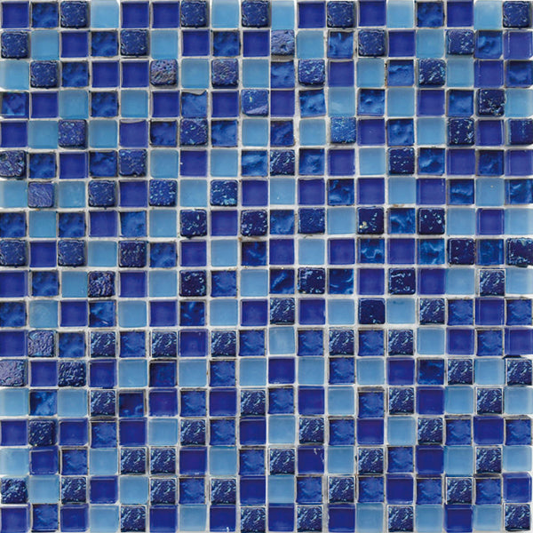 Mosaïque Ft.002 mélange bleu 29,5 x 29,5 cm