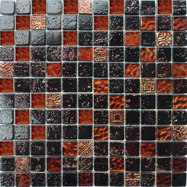 Mosaïque Bo.002 mélange marron foncé 29,5 x 29,5 cm