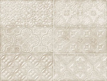 Wall tile Dante Ivory decor 12 x 24 cm