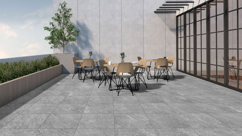 Garden tile Vesuvio ash 60x60x2 cm