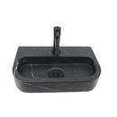 Complete Fountain Set Matsu Natural Stone Black with Matt Black Tap and Drain Set by L'Aqua®