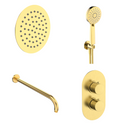 sa Rondo inb. Doucheset therm. 2-weg muur goud 30cm
